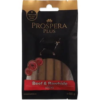 Pamlsek pro psa Pochoutka Prospera Plus Hovězí a surová kůže tyčinka 5 ks (7,5 cm)