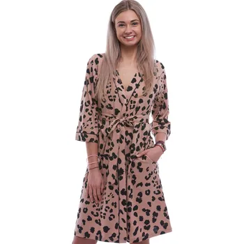 Dámské noční prádlo Hnědý i černý lehký dámský župan JAGUÁR 1G0632 hnědá xxxl