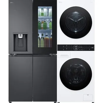 Set domácích spotřebičů LG GMG960EVEE + LG WashTower WT1210WWF