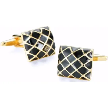 Manžetový knoflíček Gaira Manžetové knoflíčky 3408, Barva černo-zlatá