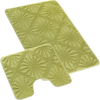Protiskluzová podložka Bellatex Sada Bany 60 × 100 cm + 60 × 50 cm 810/013 Uni paprsky sv.zelené