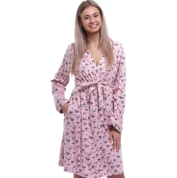 Dámský župan Růžový dámský župan vzor Macešky 1G0653 růžová xxl