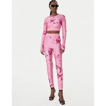 Dámské legíny Versace Jeans Couture Legíny 80HAC101 JS532 Růžová Slim Fit 40
