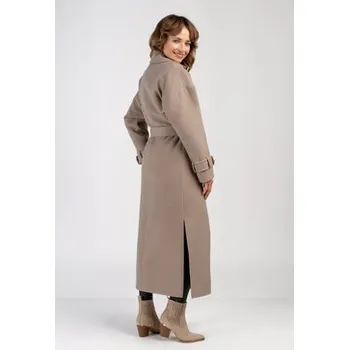 Dámský kabát Salme Vlněný kabát Salma Hnědá Oversize 38