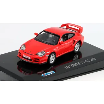 autíčko Porsche 911 GT2 2000 červená 1:43 - časopis s modelem Porsche 911 - kovový model