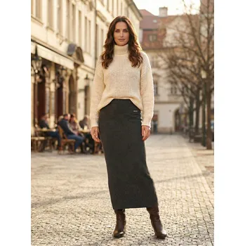 Dámská sukně Dámská sukně KIXMI MYRIE TMAVĚ ŠEDÝ MELÍR XS