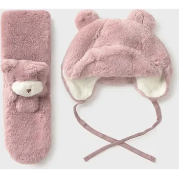 Čepice Dětská čepice a šátek Mayoral 10020.4H.Baby.9BYA růžová 34X, vel. 98