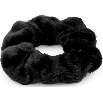 Náramek Gumička do vlasů minky, střední, 6 černá