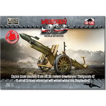 Plastikový model 1/72 Heavy infantry gun 15 cm sIG 33 wooden wheels