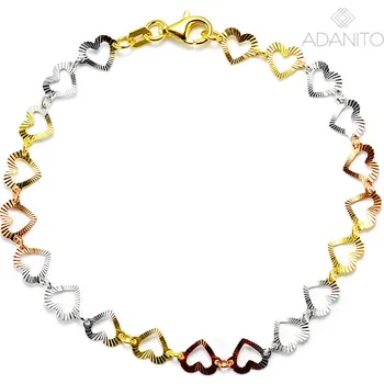 Řetízek Pozlacený stříbrný řetízek srdíčka