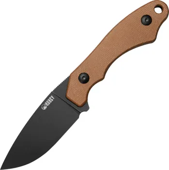 lovecký nůž Kubey TLB Blackwash 14C28N ,Brown Micarta,Kydex Sheath KU467D