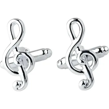 Manžetový knoflíček Gaira® Manžetové knoflíčky Houslový klíč 32207, Barva stříbrná