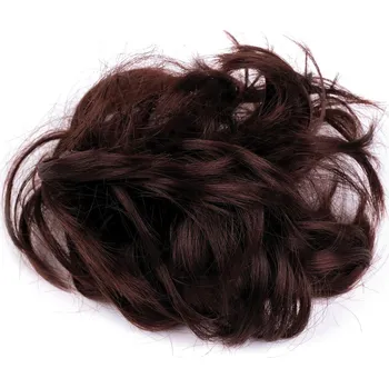 Náramek Gumička s vlasy, malé, 3 rezavá tmavá