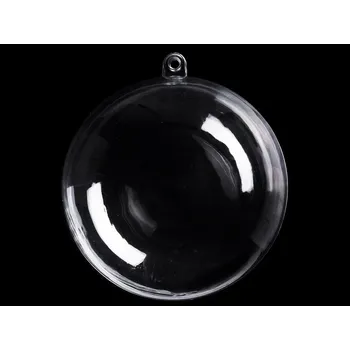Plastová koule Ø8,5 cm dvoudílná, střední, 1 transparent
