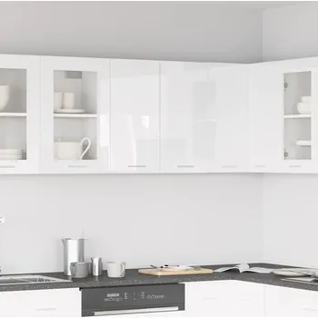 Kuchyňská linka vidaXL Marketos Závěsná skříňka "Lyon" lesklá bílá 60 x 31 x 60 cm, dřevěné podlahy