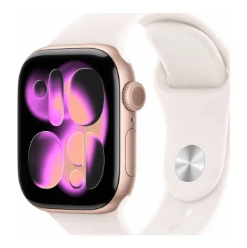 Oblečení a móda Apple Watch Series 11&nbsp;GPS&nbsp;42mm&nbsp;Ružový zlatý hliník so svetlo ružovým športovým remienkom - M/L