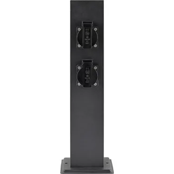 Venkovní osvětlení Kobi Venkovní zásuvkový sloupek 4xzásuvka ZENVIO 230V Černý