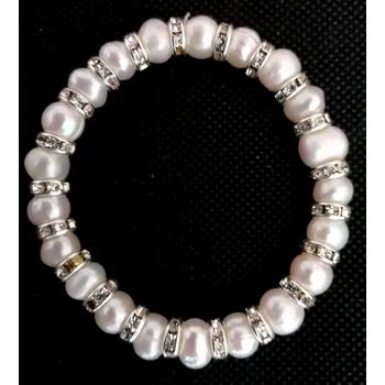 Náramek Luxusní náramek z bílých říčních perel