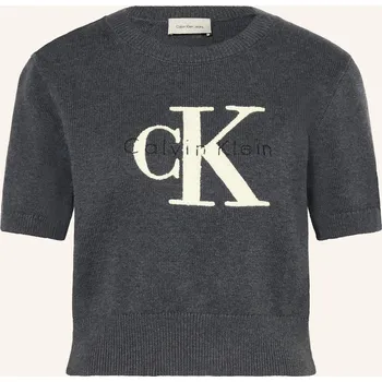 Dámské oblečení Calvin Klein Jeans Dámské Pletené Tričko, tmavě šedá, 42