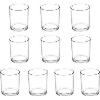 Svícen Skleničky na čajové svíčky, balení 10ks sklenic na svíčky (Ø4,5cm x V 6cm) sklo lucerna, sklo na
