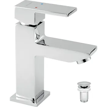 Vodovodní baterie Umyvadlová baterie s výpustí Titania CUBE chrom