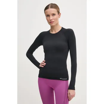 Pánské oblečení Tréninkové tričko s dlouhým rukávem Hummel Clea 214533 černá 99X, vel. XL