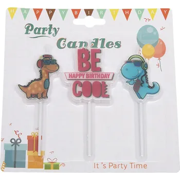 Svíčka Dortové svíčky Happy Birthday Dinosaurs 3 ks