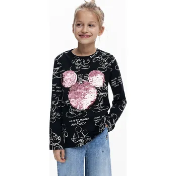 Dětské bavlněné tričko s dlouhým rukávem Desigual 25WGTK25 černá 99X, vel. 104
