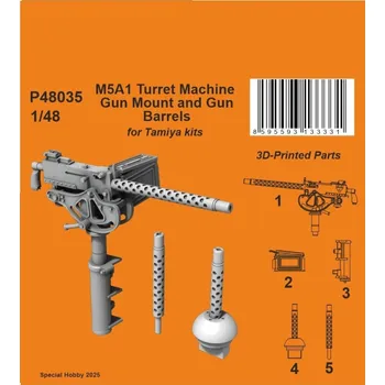 Plastikový model 1/48 M5A1 Turret MG Mount & Gun Barrels (TAM)
