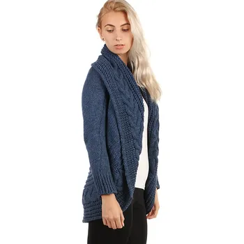 Dámský svetr TopMode Dámský pletený jednobarevný kardigan bez zapínání 264561