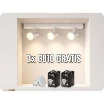 Osvětlení LED stropní interiérové ​​svítidlo 3xGU10 RIO, bílé [AD-OP-6431WGU10] + 3x GU10 žárovka zdarma! Studená bílá