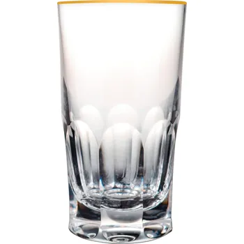 Sklenice Broušená sklenice se zlaceným okrajem, Glamour Crystal, 230 ml, 2 ks