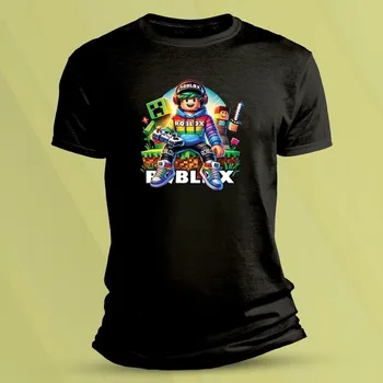 Dětská móda Dětské bavlněné tričko Neonový Roblox Černá velikost 152 (12-13 let)