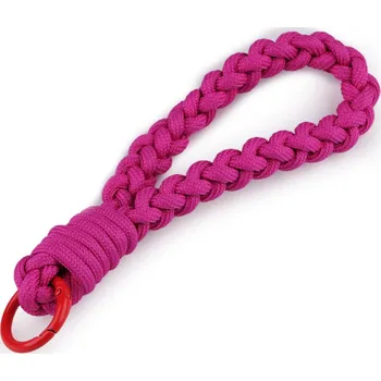Náramek Splétaný přívěsek / klíčenka s karabinou, malé, 1 pink