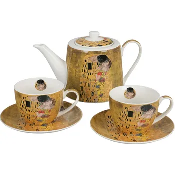 DUO PORCELAIN Sada konvice a 2 šálky s podšálky 972655