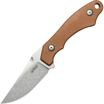 lovecký nůž Kubey TLB Beadblast 14C28N ,Brown Micarta,Kydex Sheath KU468C