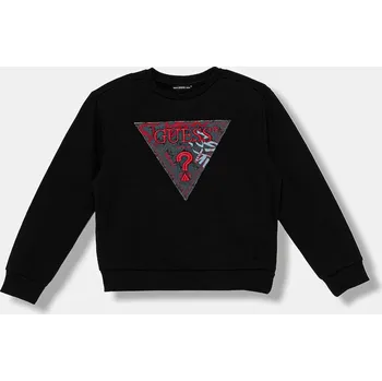 Chlapecká mikina Dětská bavlněná mikina Guess L5BQ02.KAD74.9BYA černá 99X, vel. 158-166