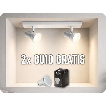 Osvětlení LED stropní interiérové ​​svítidlo 2xGU10, RIO, bílé [AD-OP-6430WGU10] + 2x GU10 žárovka zdarma! Teplá bílá