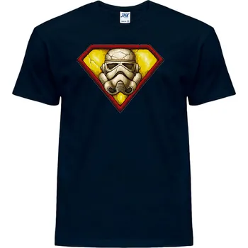 Pánské tričko panske_levne_tricko_potisk_Superman_Stormtrooper Barva: Navy - tmavě modrá, velikost: XXL