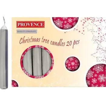 Svíčka Provence Svíčka 100x13mm 20ks stříbrná 560119