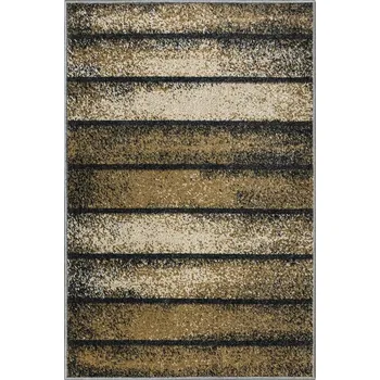 Koberec BÉŽOVÝ KRÉMOVÝ MĚKKÝ KOBEREC S VZOREM PRUHŮ JAKO DŘEVĚNÁ PRKNA DO POKOJE RAINBOW 80x200 cm