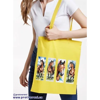 Taška s potiskem Textilní taška, KONĚ mix 2, 41x37cm, mix barev, 1 ks Vyberte si barvu ZDE:: žlutá