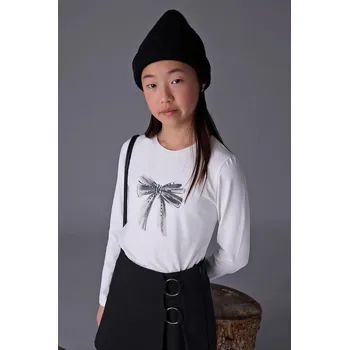 Chlapecké tričko Dětské bavlněné tričko s dlouhým rukávem Mayoral 830.8A.Junior.9BYA bílá 00X, vel. 157