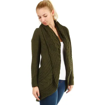 Dámský svetr TopMode Dámský pletený jednobarevný kardigan bez zapínání 375533