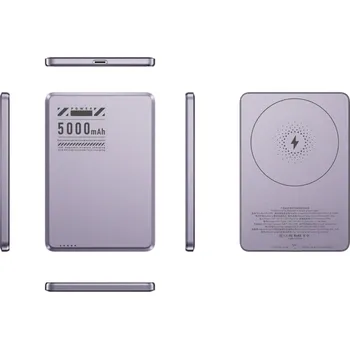 Powerbanka Kovová Ultra-Tenká 10000mAh MagSafe Powerbanka - Fialová