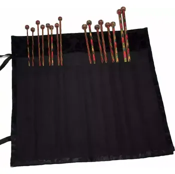 Jehlice KnitPro Pouzdro na rovné jehlice 40 Cm (Fabric Knitting Pin Case Black Jacquard Wrap-Around 40 Cm)