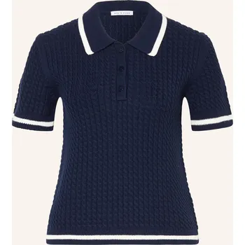 Dámská košile Mrs & Hugs Dámské Pletené Polo Tričko, tmavě modrá / bílá, 36