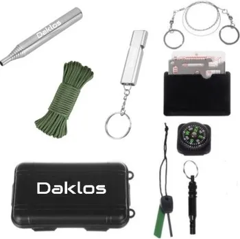 Vybavení pro přežití Taktický SOS box pro přežití v přírodě, sada 21 v 1, KPZ - krabička poslední záchrany