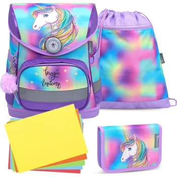 Školní batoh Školní aktovka Belmil 405-41 Compact Rainbow Color (set s penálem a sáčkem) + DÁREK