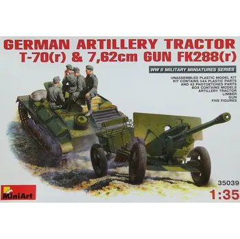 Plastikový model 1/35 German Tractor T-70(r) & 7,62cm Gun Fk288(r)